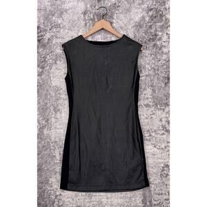 New BCBG MAXAZRIA Dress XS Womens Black Vegan Leather Mini Cocktail Party